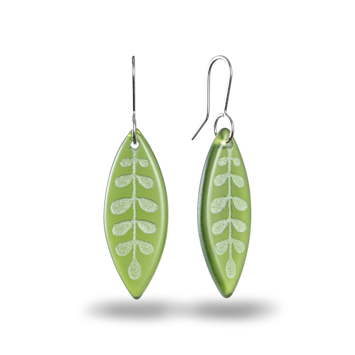 Kōwhai Leaf Earrings Green