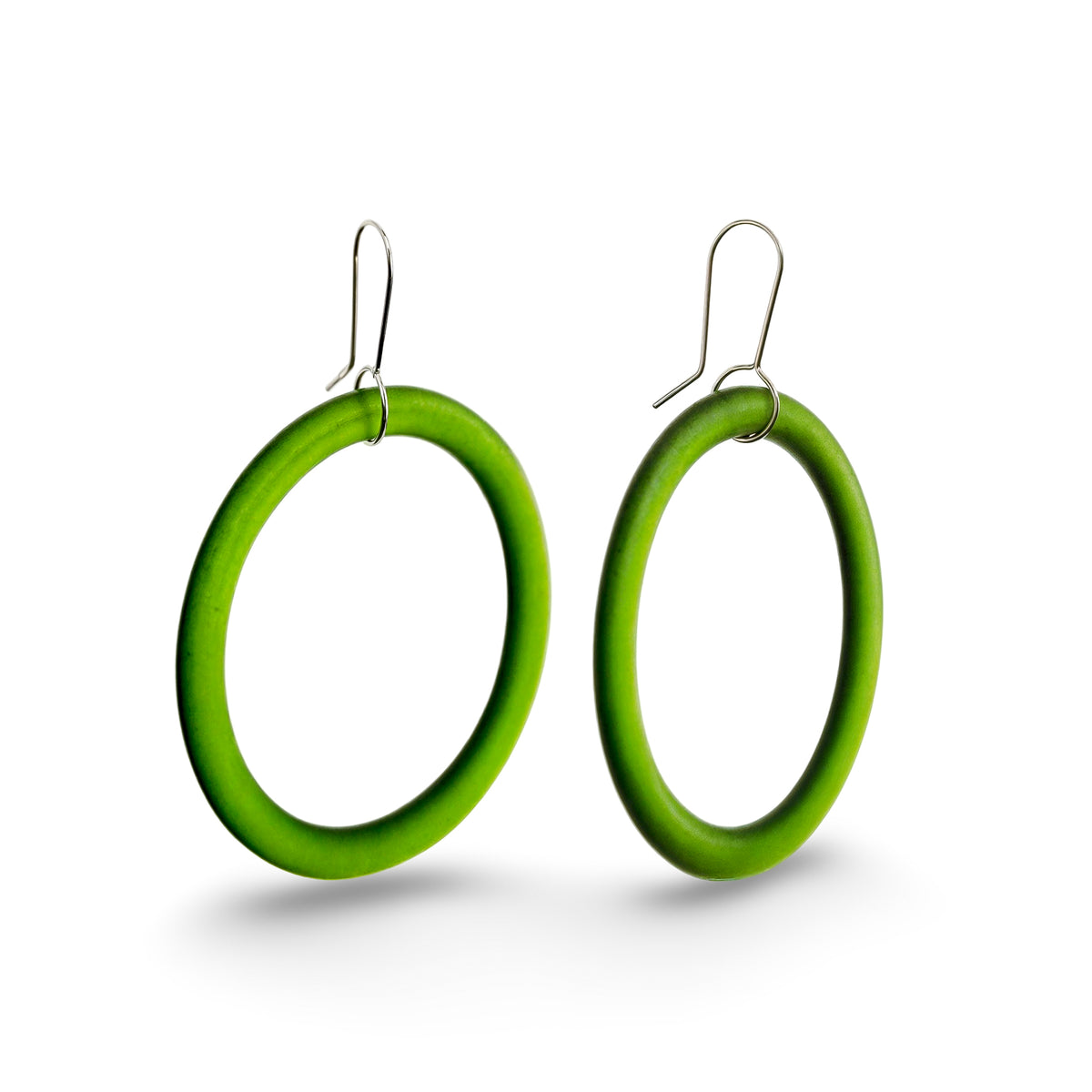 Large Hoop Earrings Green