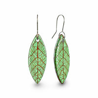 Leaf Skeleton Earring Green