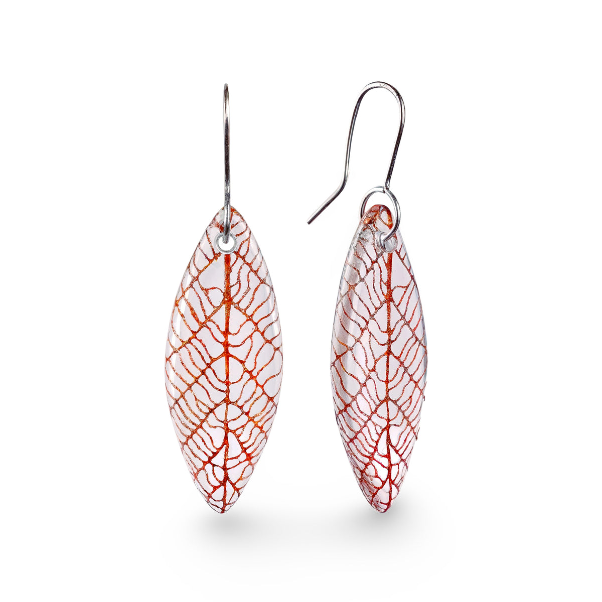 Leaf Skeleton Earrings Clear - 30% off