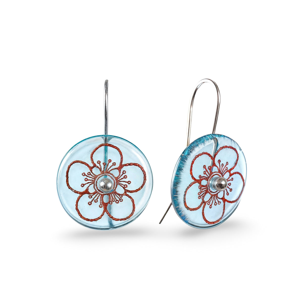 Mānuka Disc Earrings Light Blue