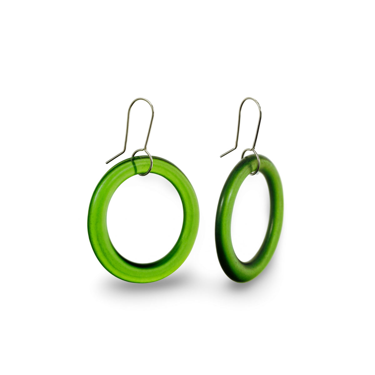 Medium Hoop Earrings Green