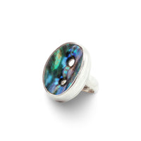 Pāua Double Hole Ring