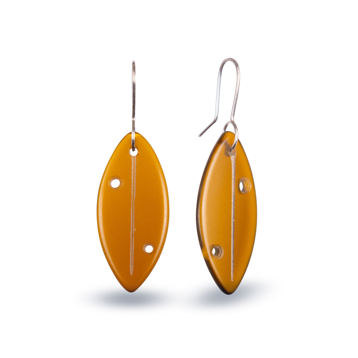 Pōhutukawa Leaf Earrings Brown