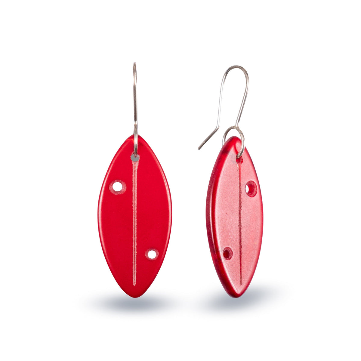 Pōhutukawa Leaf Earrings Red