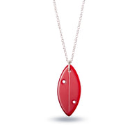 Pōhutukawa Leaf Pendant Necklace Red