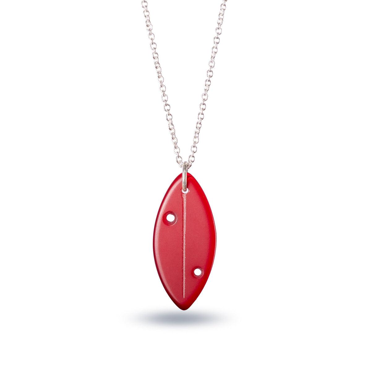Pōhutukawa Leaf Pendant Necklace Red