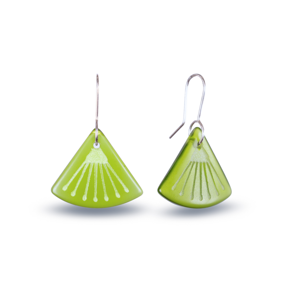 Pōhutukawa Flower Earrings Green