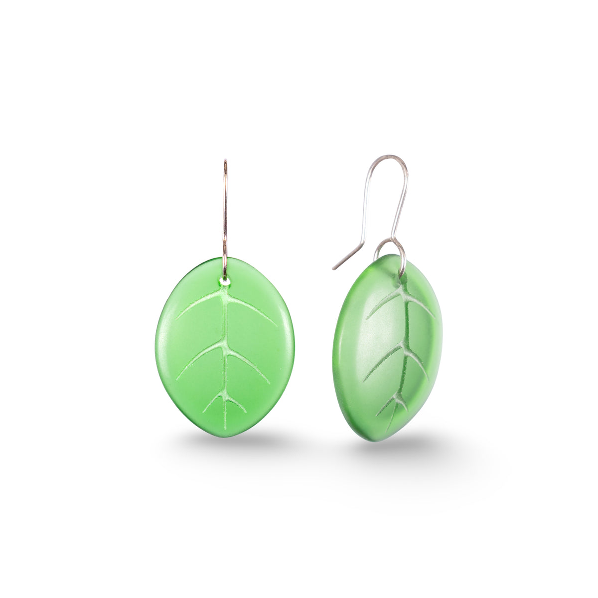 Puka Leaf Earrings Green