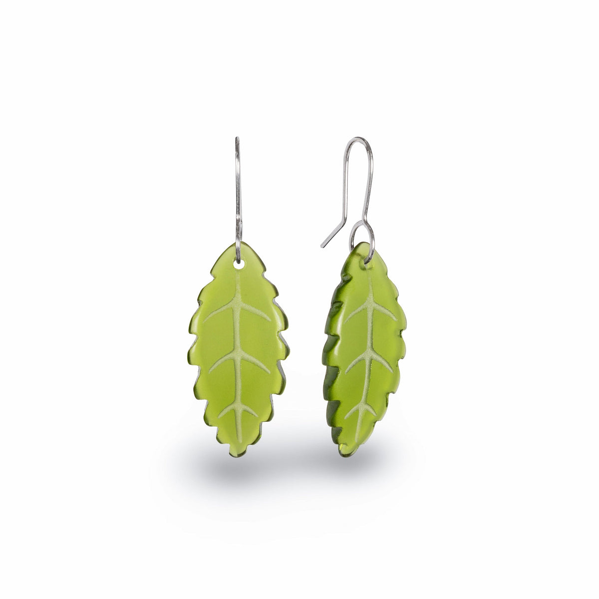 Pukatea Leaf Earrings Green