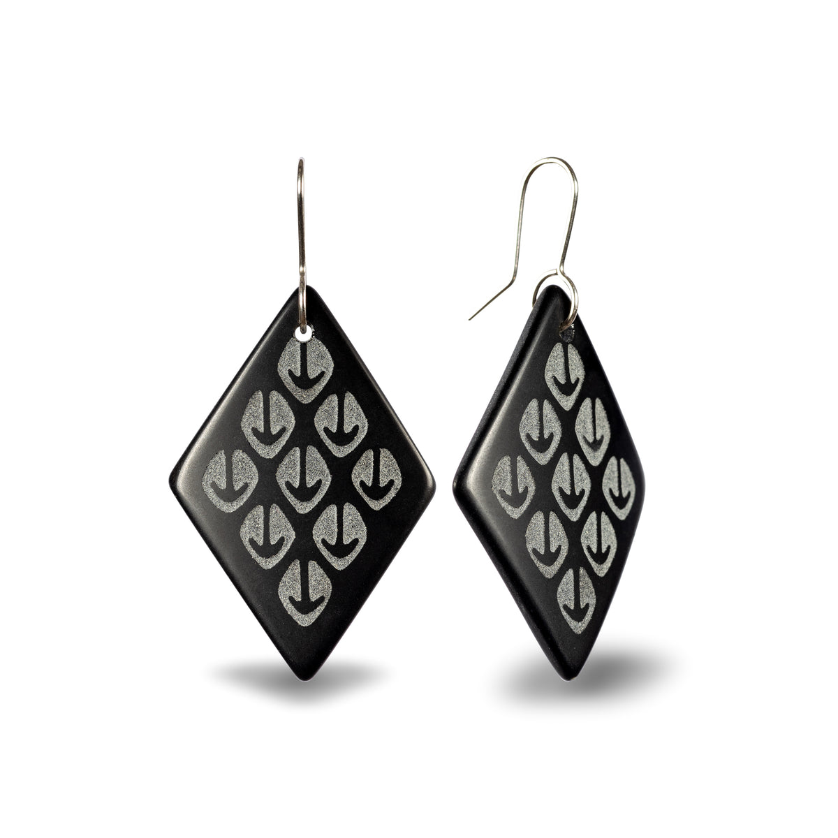 Ponga Diamond Earrings Black