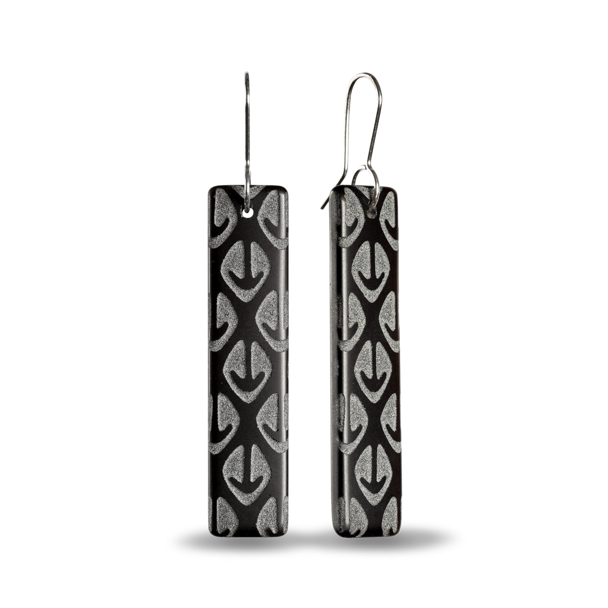 Ponga Drop Earrings Black