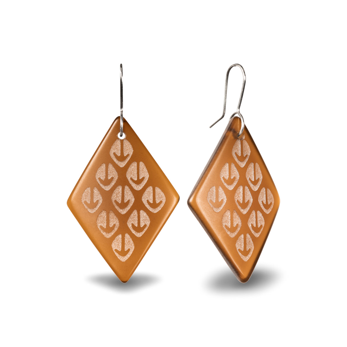 Ponga Diamond Earrings Brown