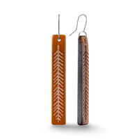 Rimu Leaf Drop Earrings Brown