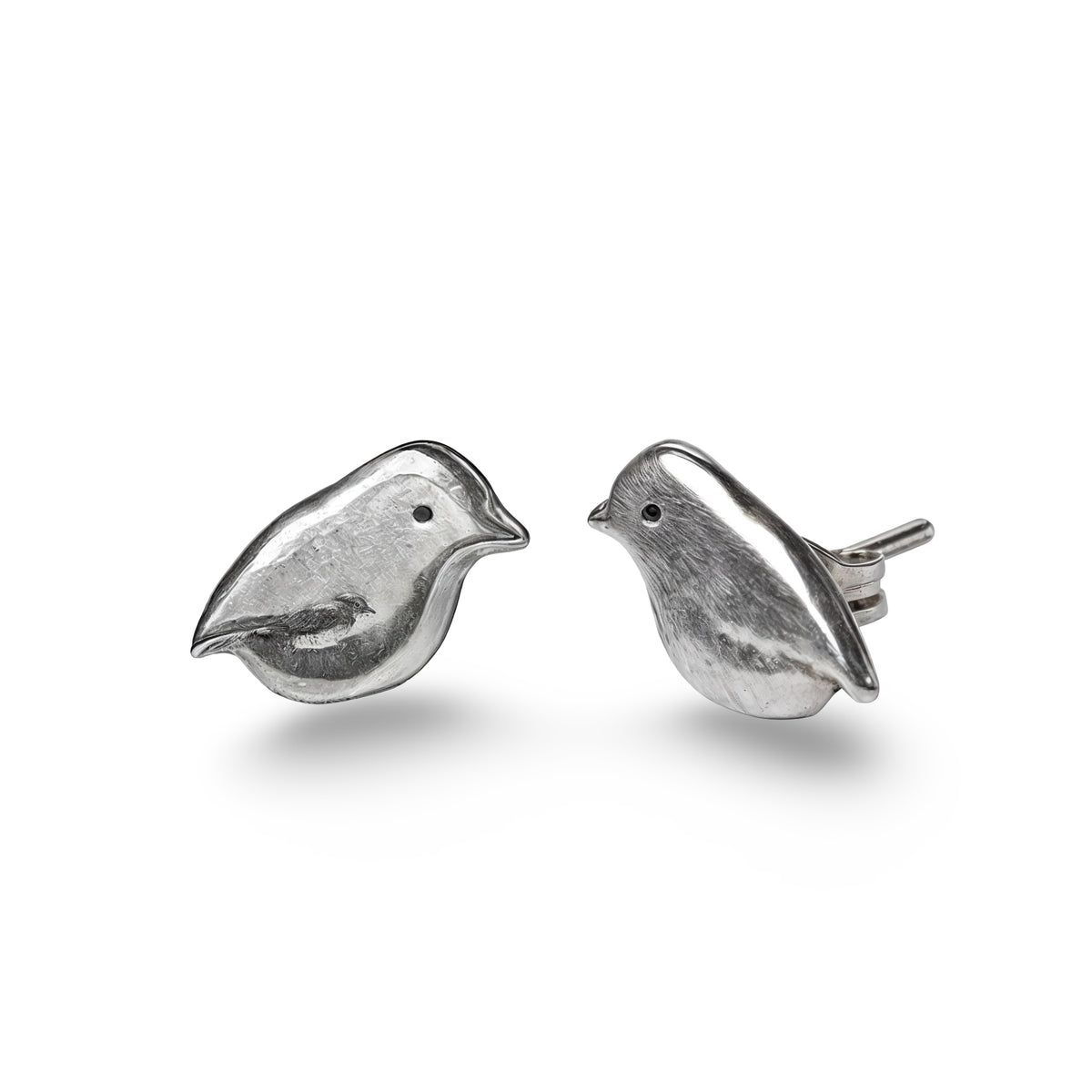 Rock Wren Studs Silver