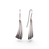 Scallop Shell Curve Earrings Sterling Silver