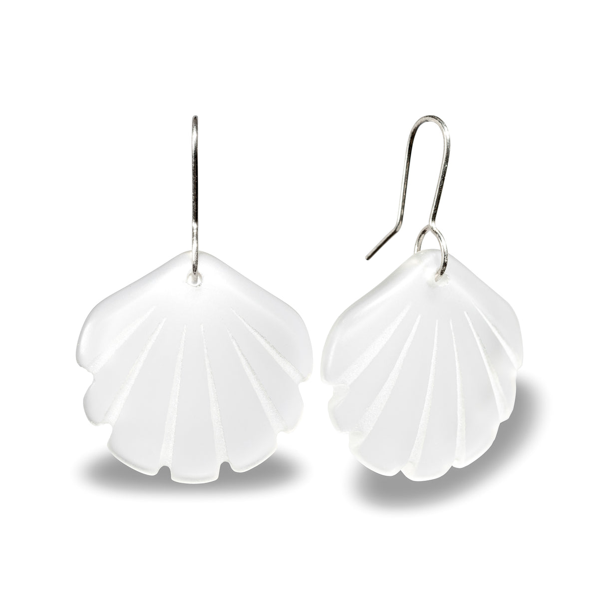 Scallop Shell Earrings Clear