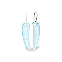 Silver Fern Earrings Small Light Blue
