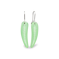 Silver Fern Earrings Small Green