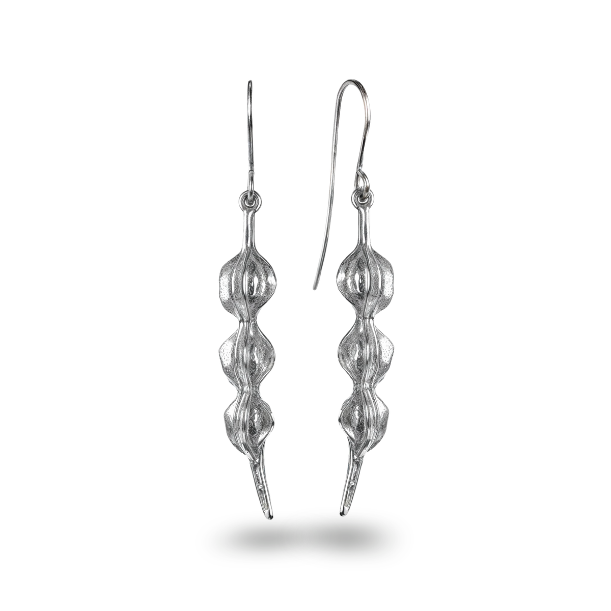 Silver Kōwhai Pod Earrings