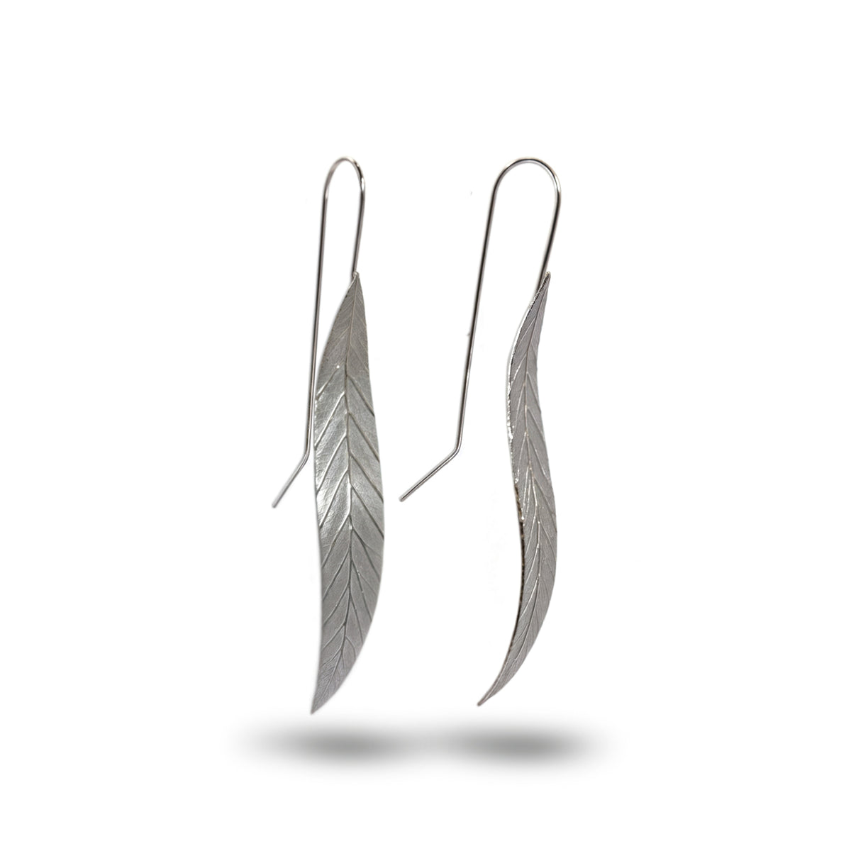 Silver Leaf Earring Large