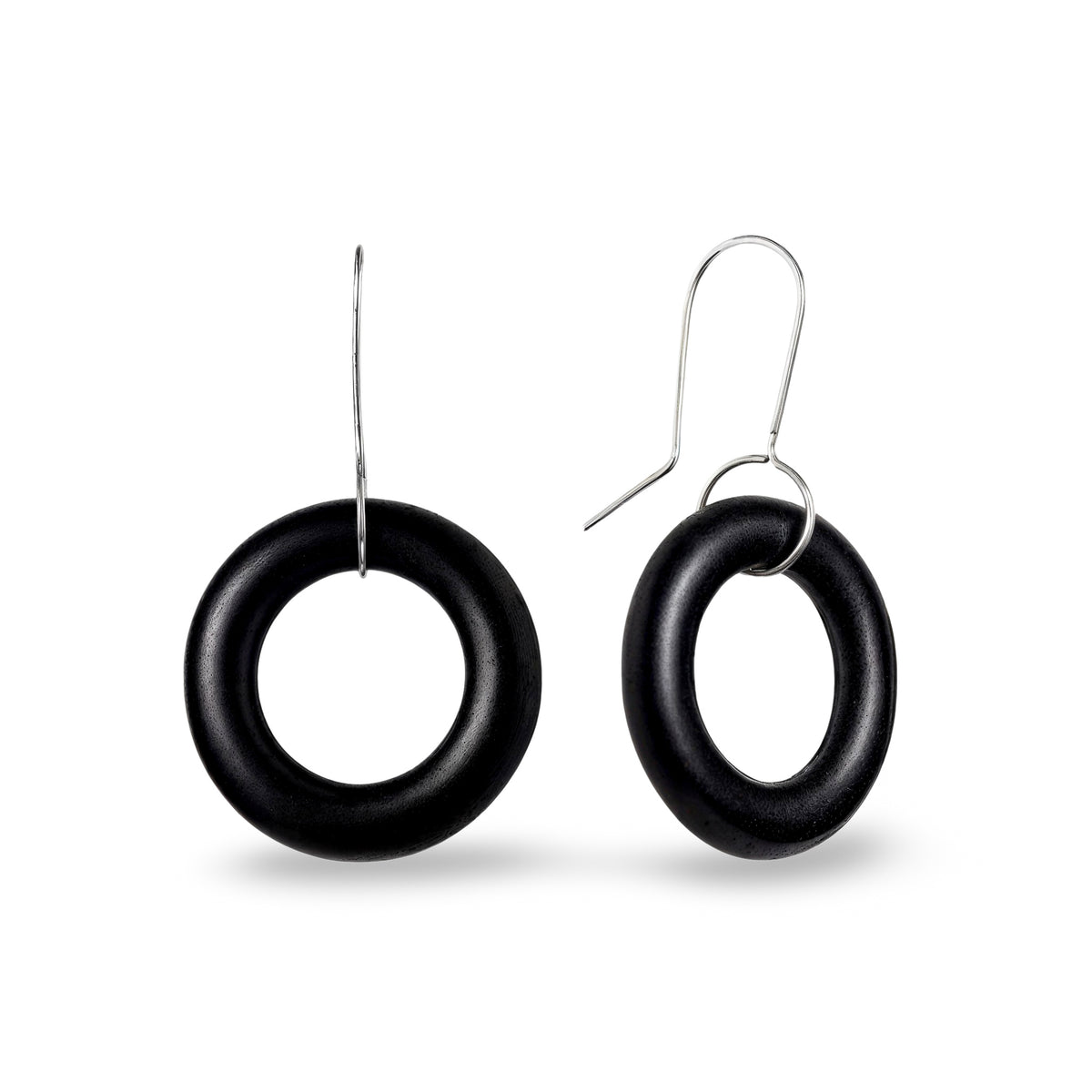 Small Hoop Earrings Black