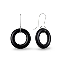 Small Hoop Earrings Black