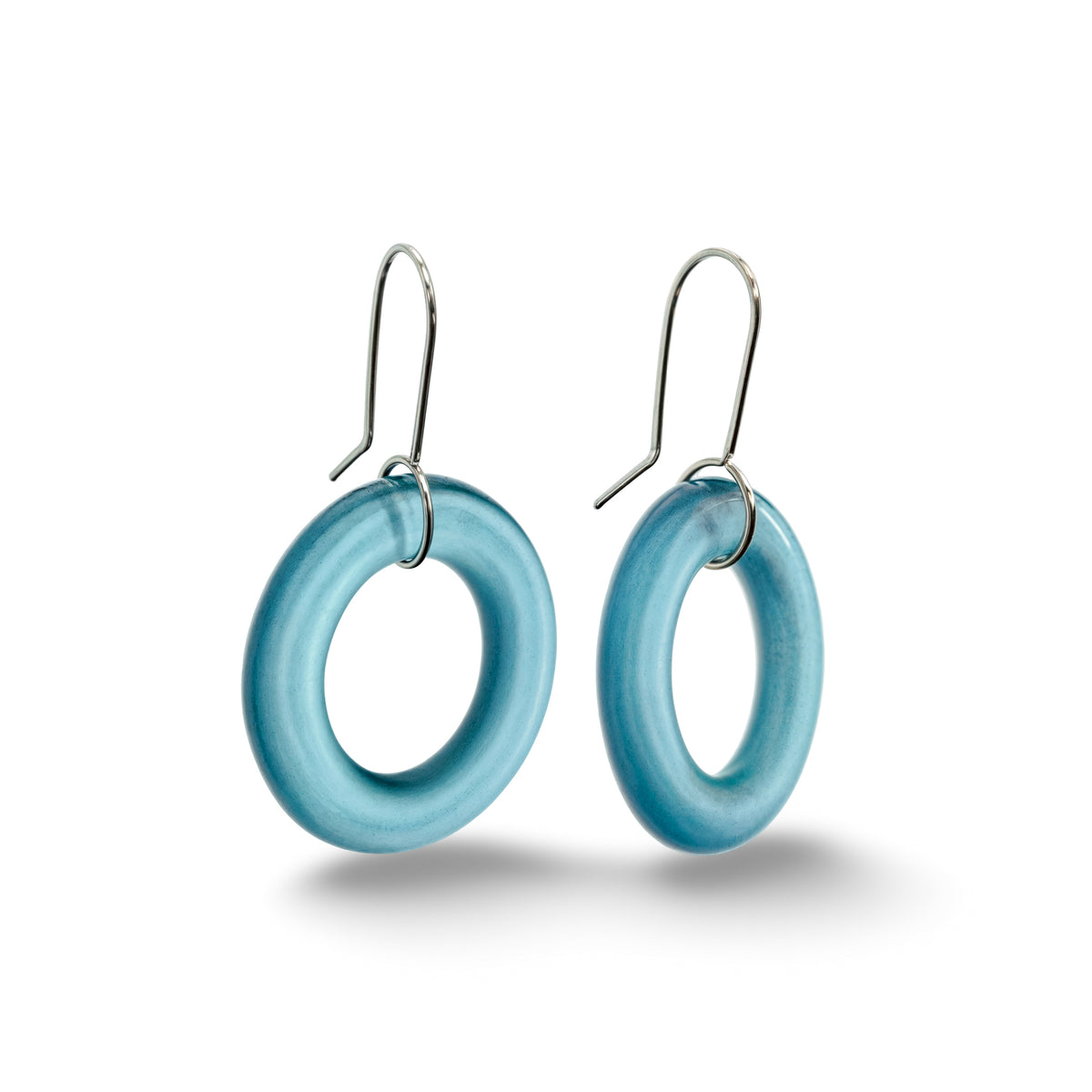 Small Hoop Earrings Light Blue
