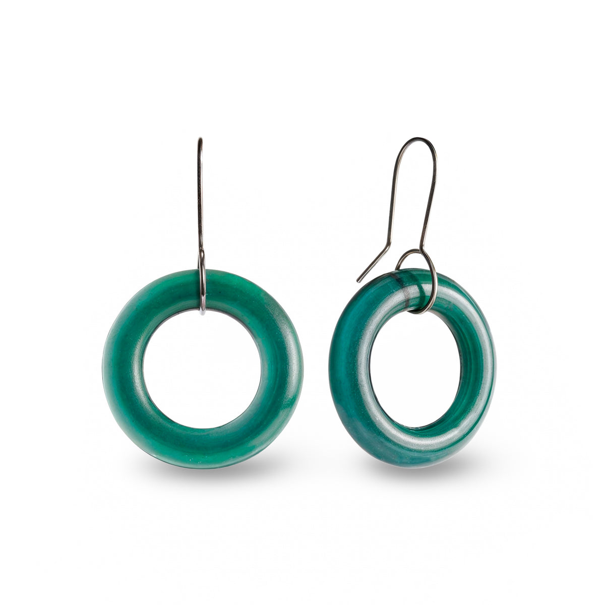 Small Hoop Earrings Teal - 30% off