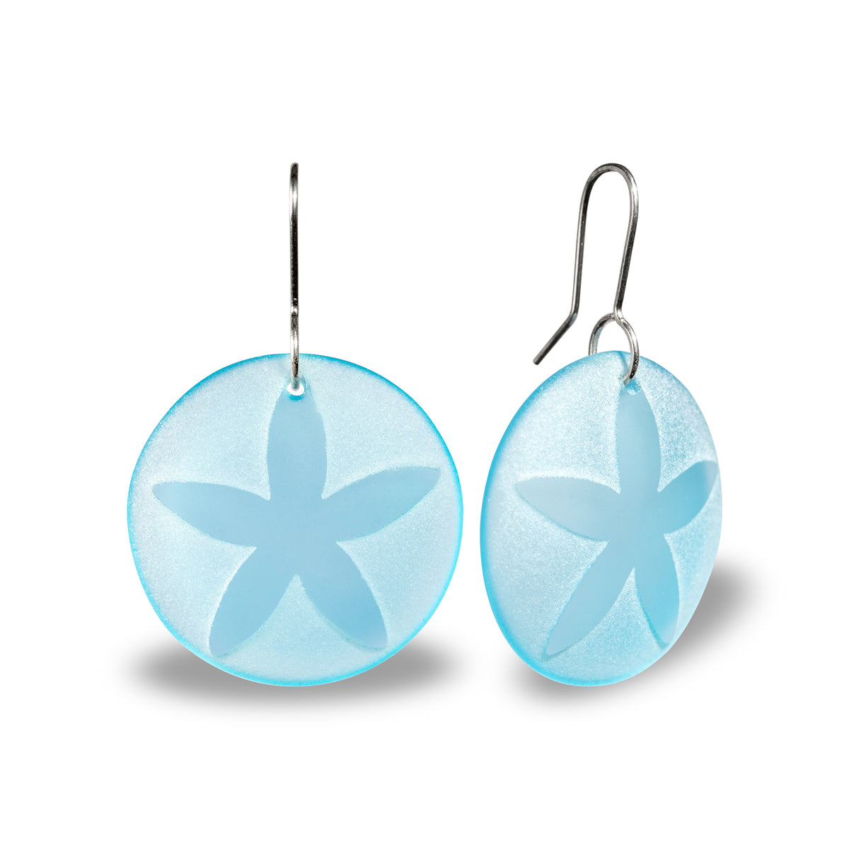 Starfish Earrings Large Light Blue