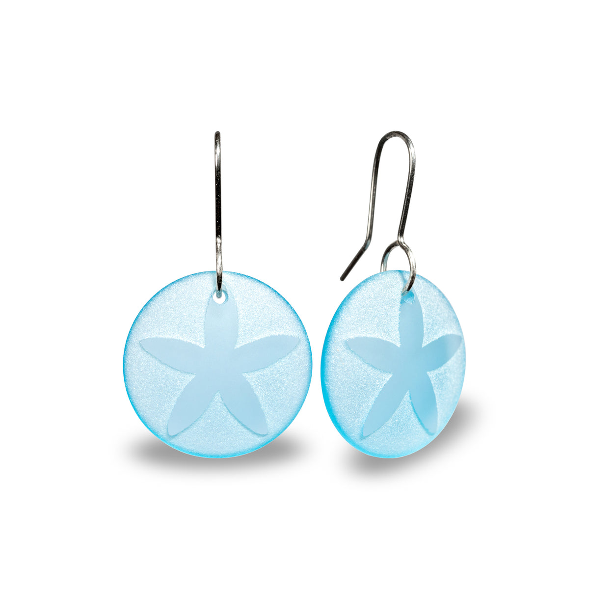 Starfish Earrings Small Light Blue