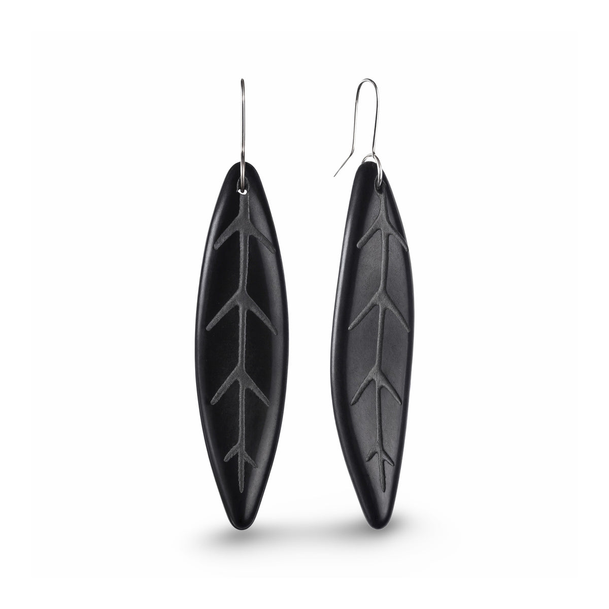 Tawa Leaf Earrings Black - 30% off