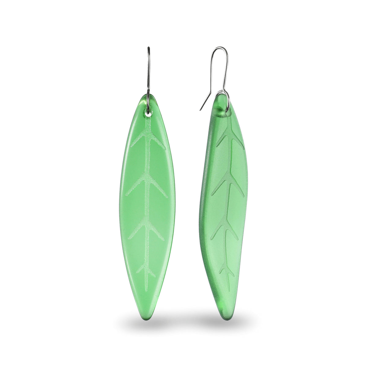 Tawa Leaf Earrings Green