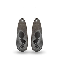 Fantail Teardrop Earrings Black