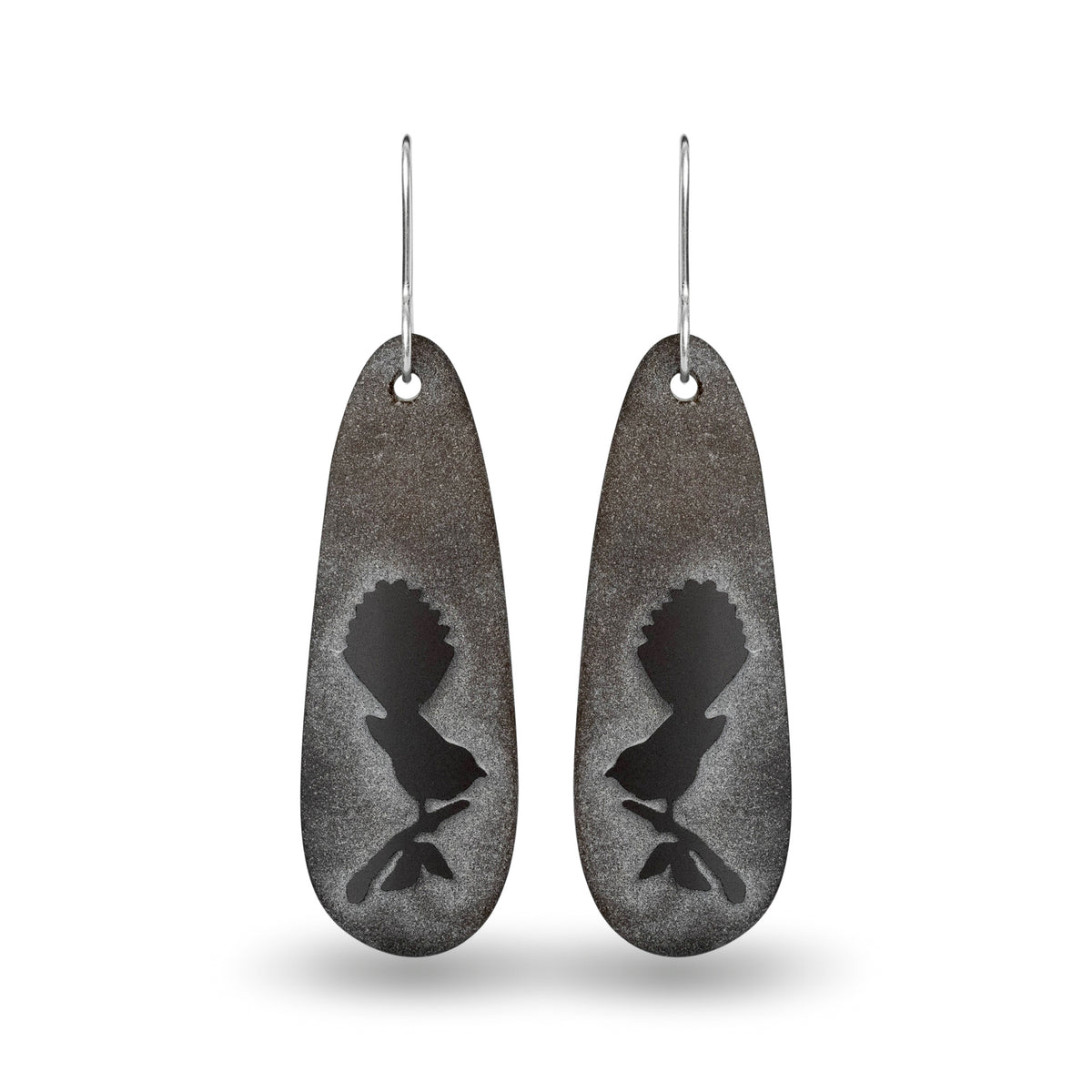 Fantail Teardrop Earrings Black