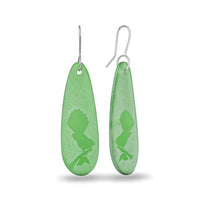 Fantail Teardrop Earrings Green