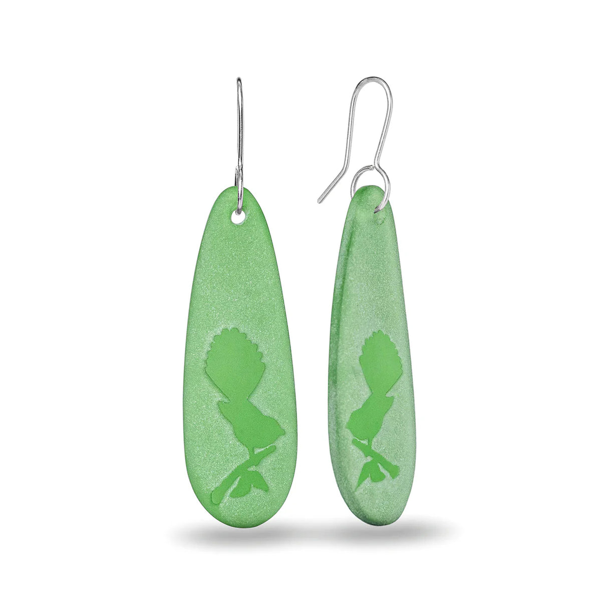 Fantail Teardrop Earrings Green