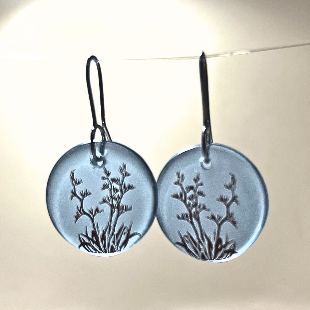 Iron Printed Glass Earring Design Seconds