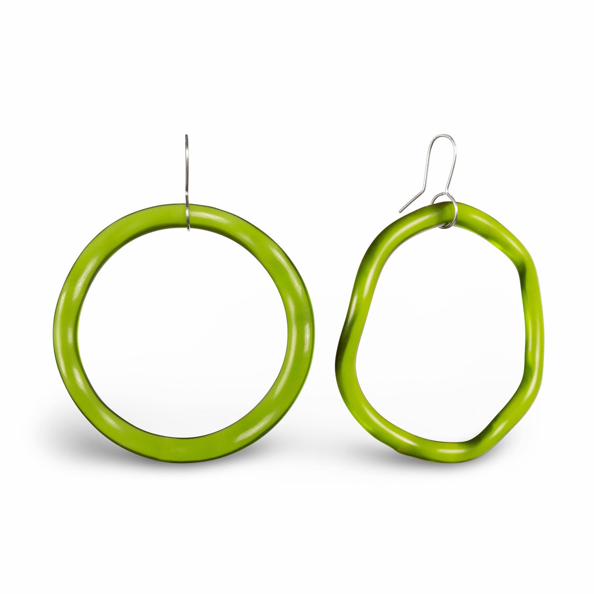 Funky Hoop Earrings M/L Green