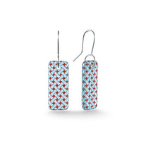 Woven Flax Drop Earrings Light Blue
