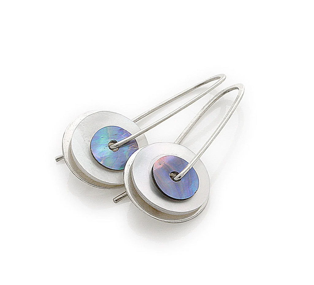 Mother of Pearl and Pāua Drop Earrings