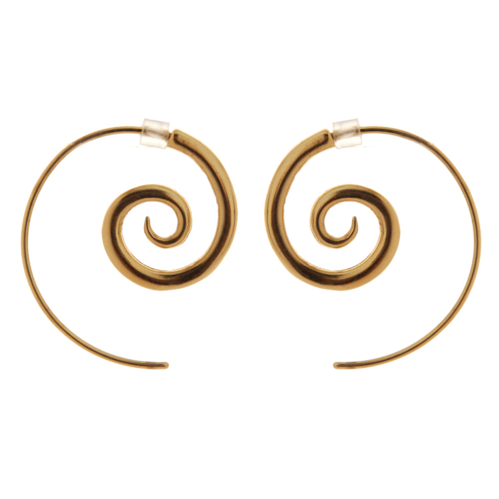 Gold Spiral Earrings Medium
