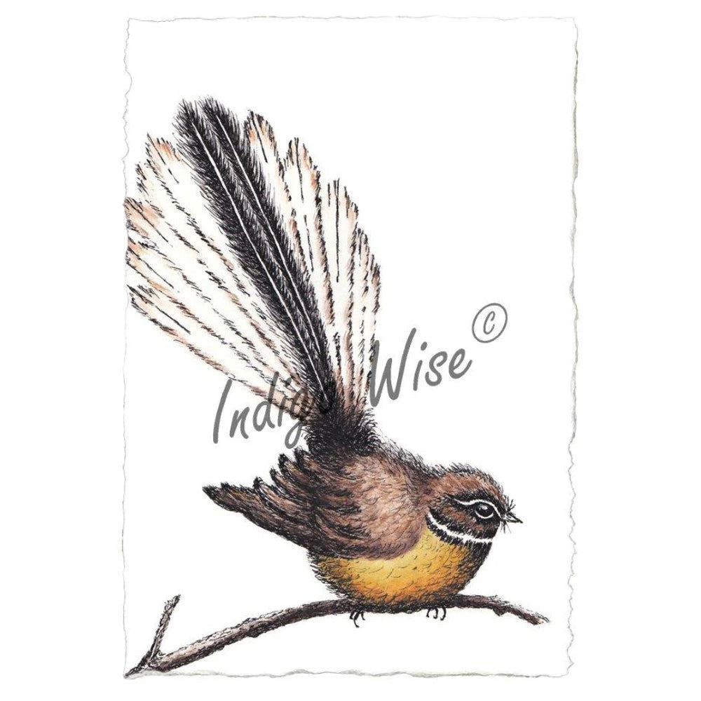 Piwakawaka print by Indigo Wise