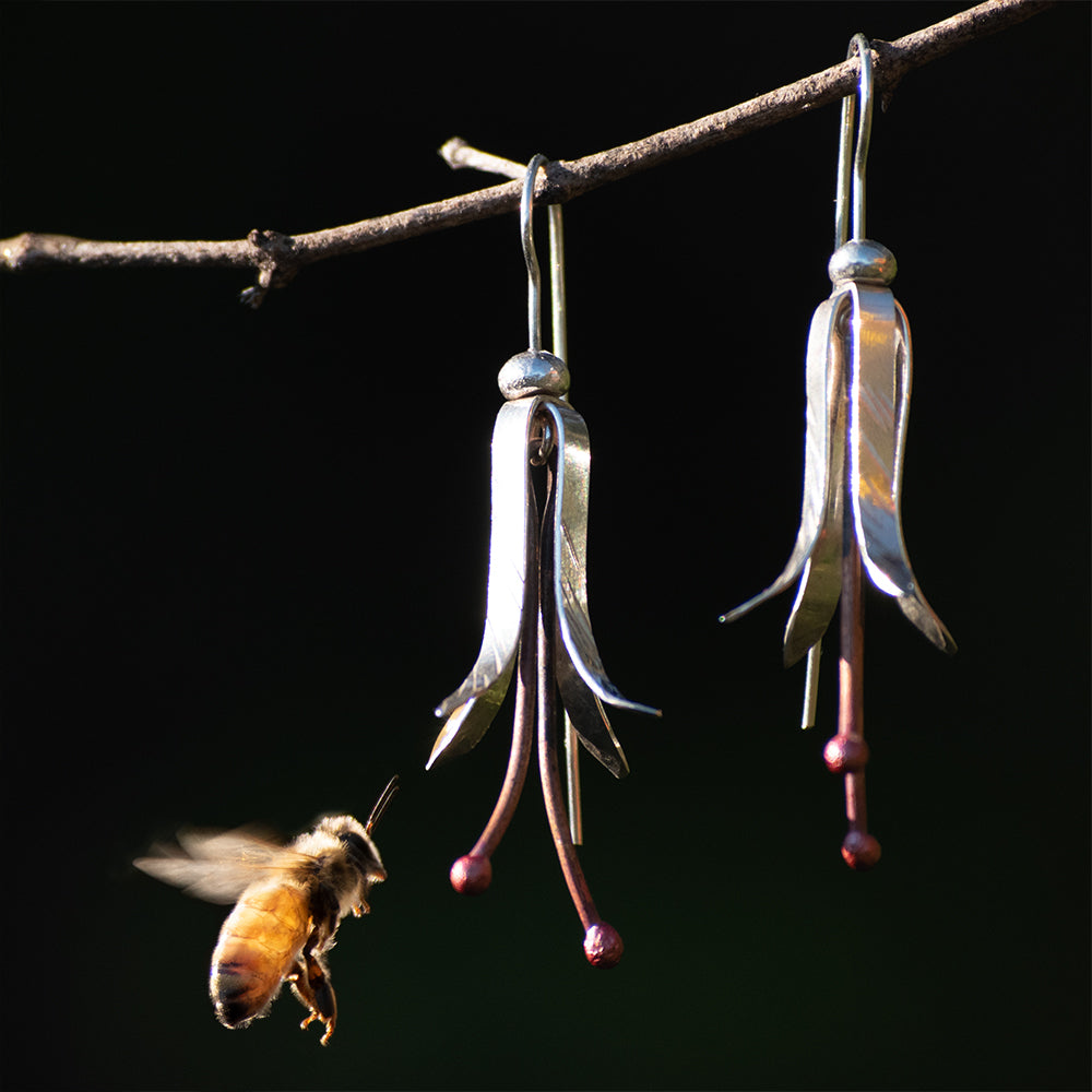 Blossom Earrings and bee