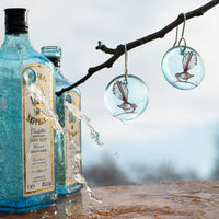 Glass Fantail Disc Earrings and Bombay Sapphire Gin Bottles