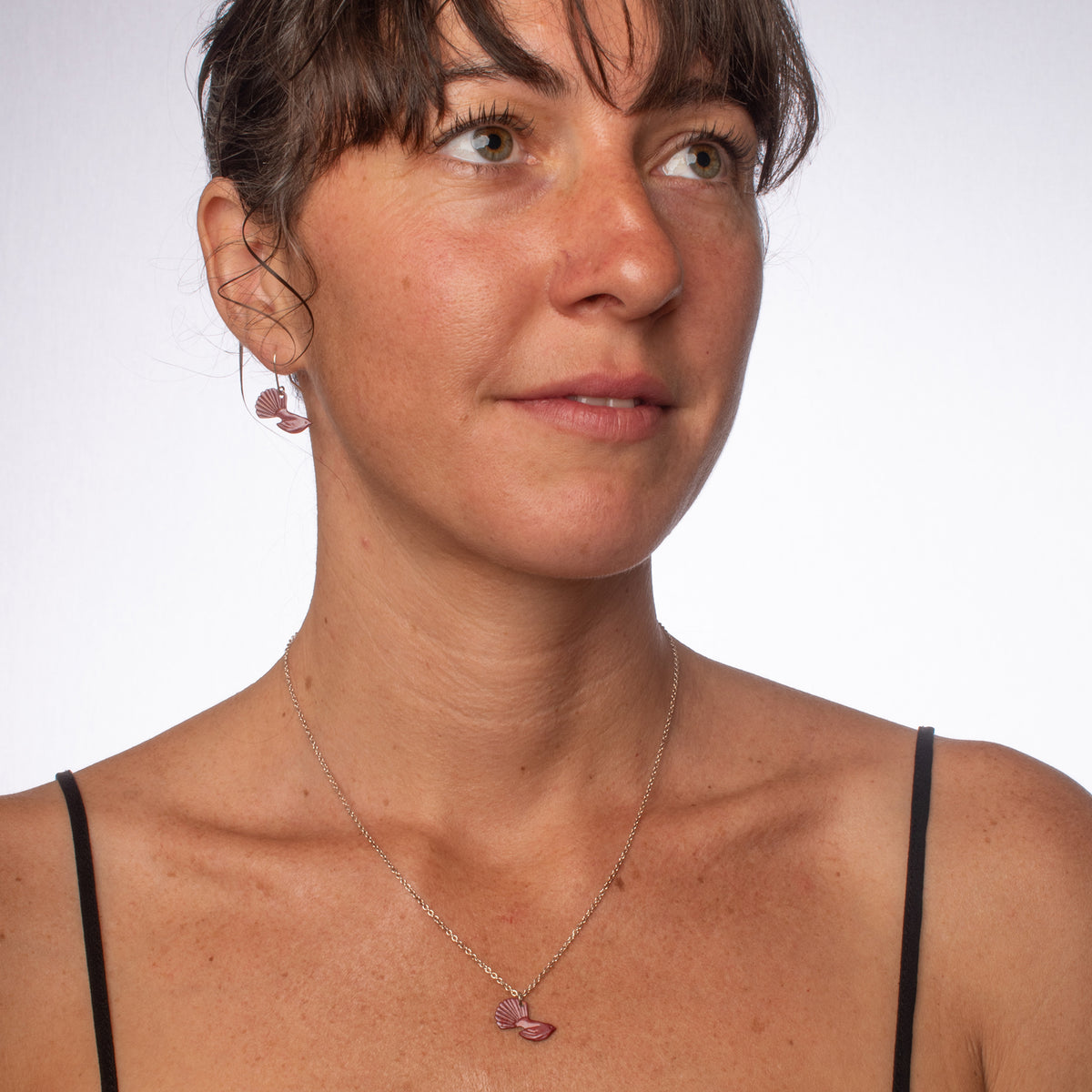 Copper Fantail Earrings and Pendant