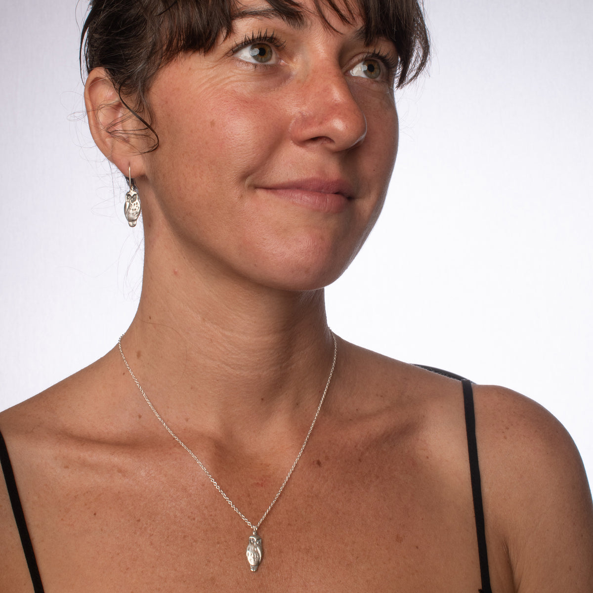 Ruru Earrings Silver and Ruru Pendant Silver
