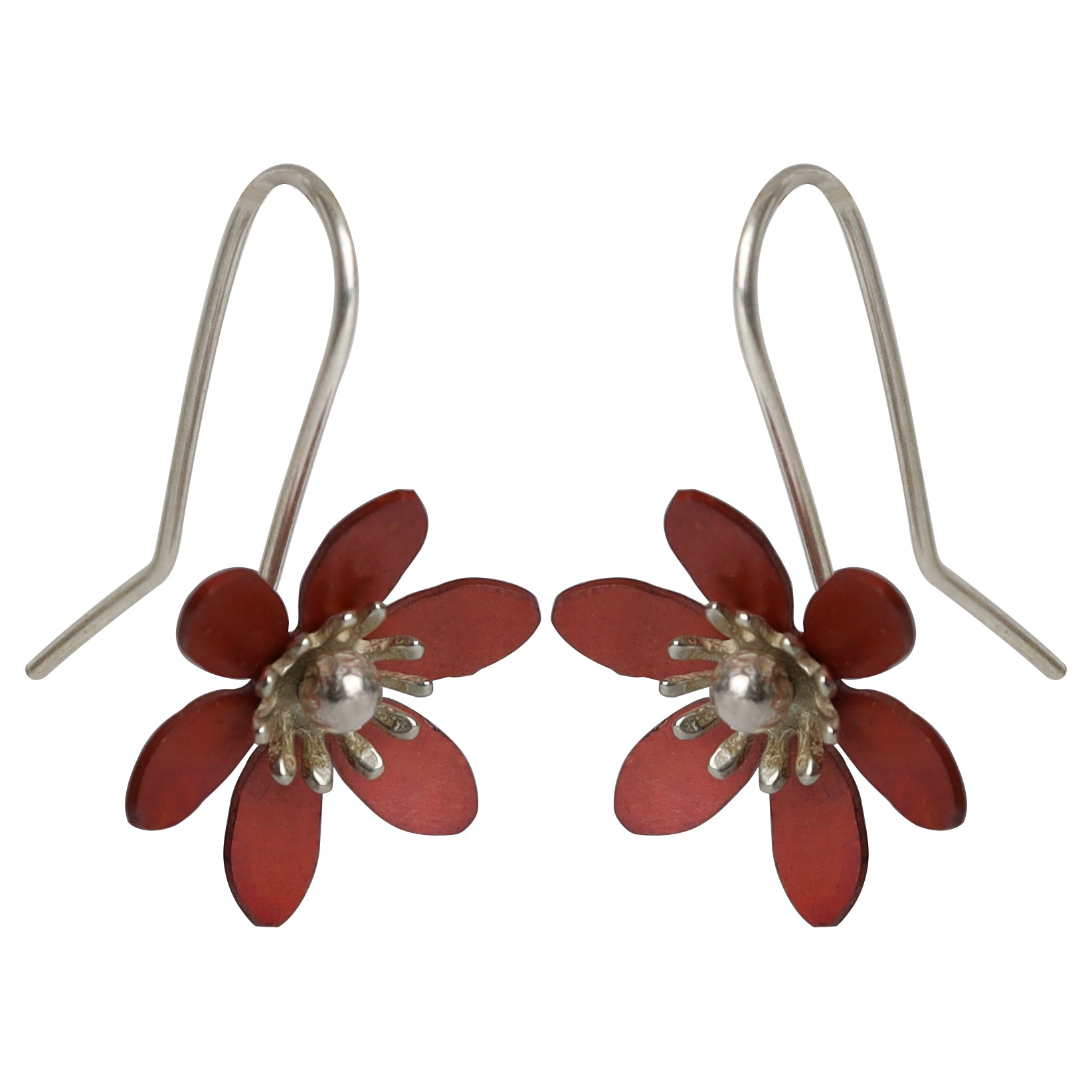 Buy Trendy Silver Earrings Online - Floral Drop Earrings by Quirksmith