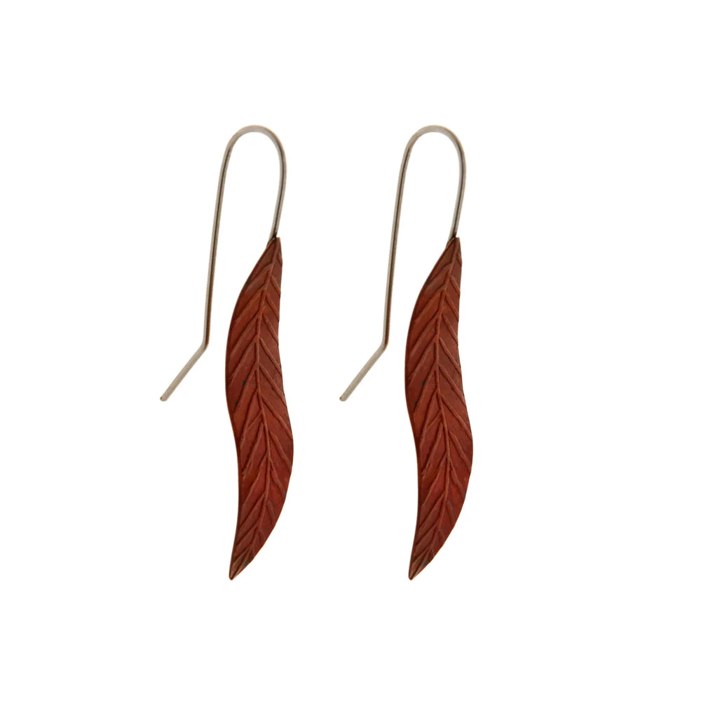 Copper Leaf Earrings Small