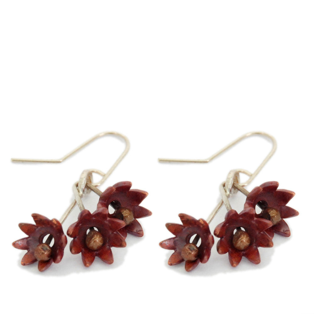 Dewdrop Earrings Copper showing detail